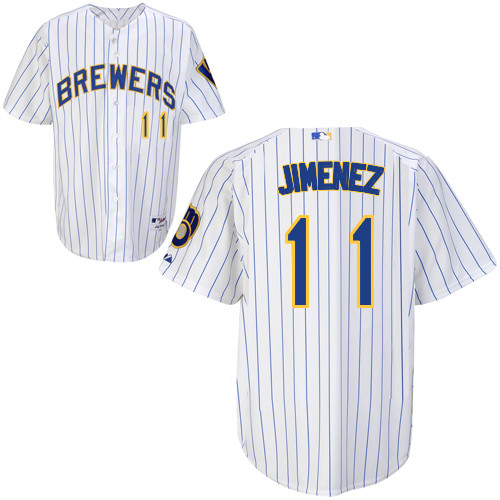 Luis Jimenez #11 Youth Baseball Jersey-Milwaukee Brewers Authentic Alternate Home White MLB Jersey